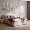 Queen Boucle Platform Bed F825520