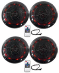 Black 6.5 Marine Speakers with Multi Color LED C4076