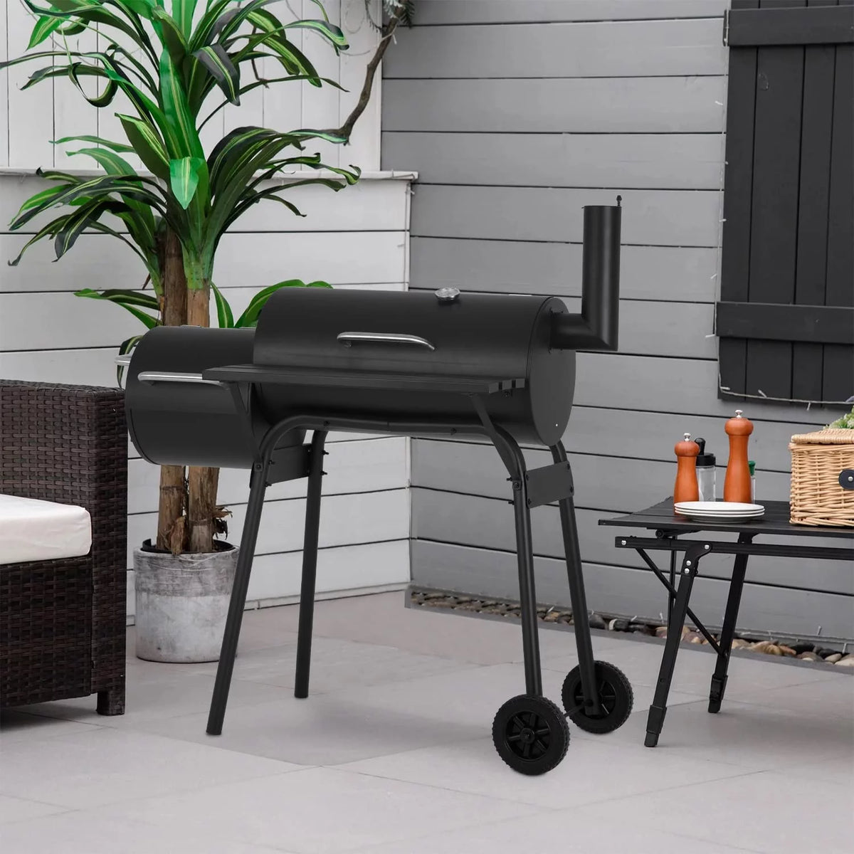 Charcoal Grills Outdoor BBQ Grill Portable Grill Offset Smoker E46210