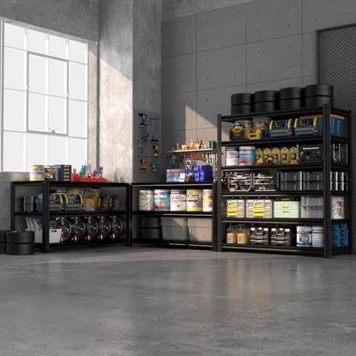 5 Tier Adjustable Heavy Duty Metal Shelving Unit, Black M57252