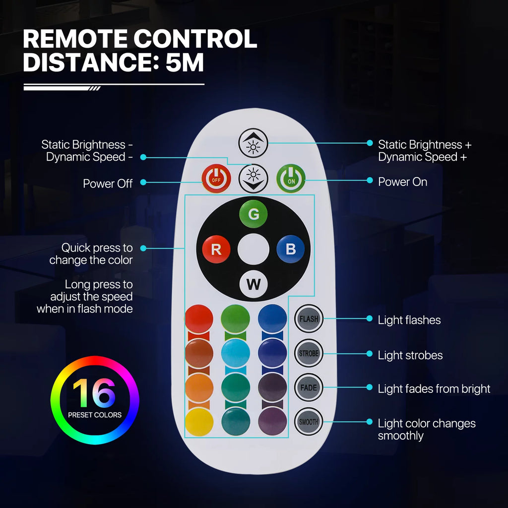 32-inch RGB LED Bar Stool with Remote U382