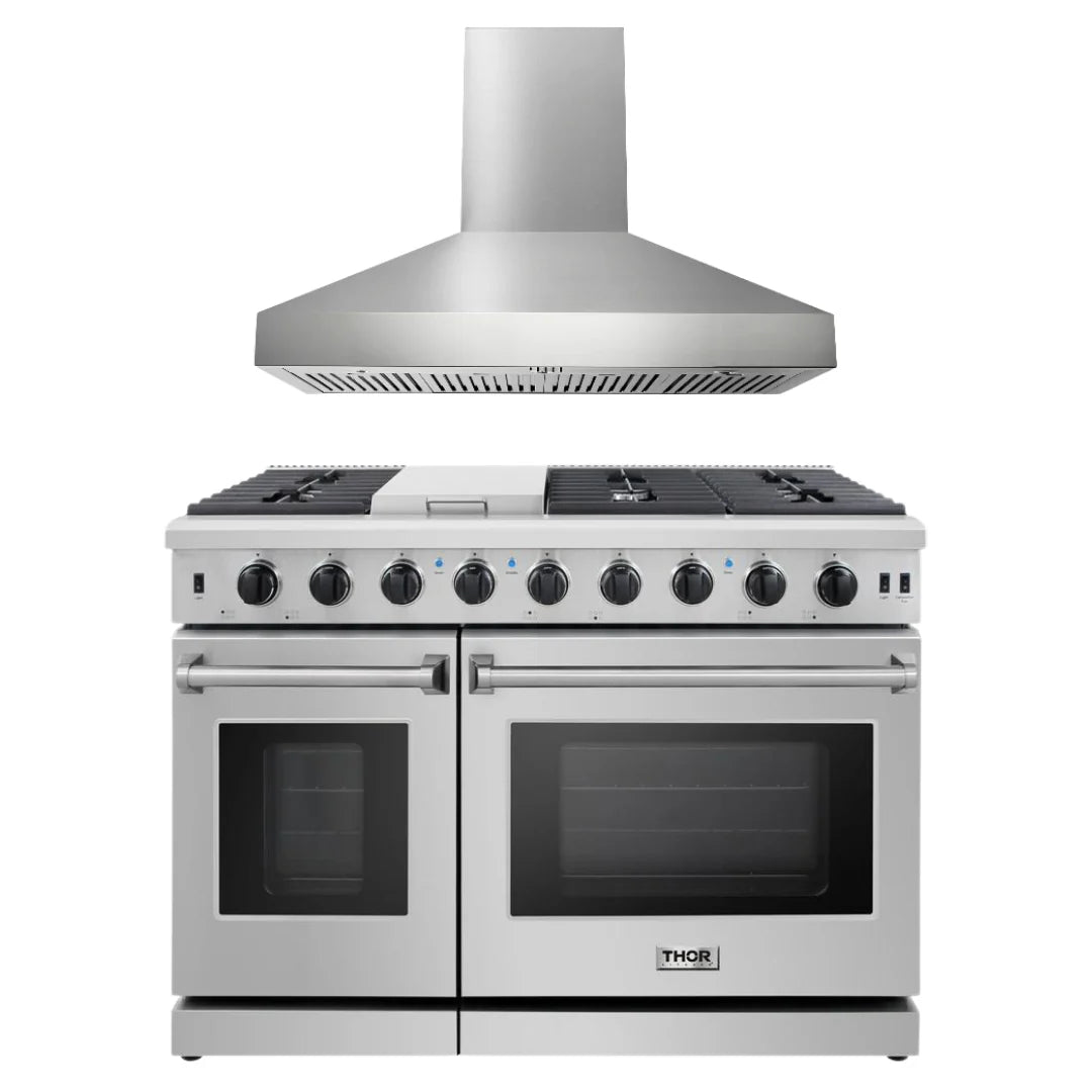 48 in. Propane Gas Range and Wall Mount Range Hood E408667