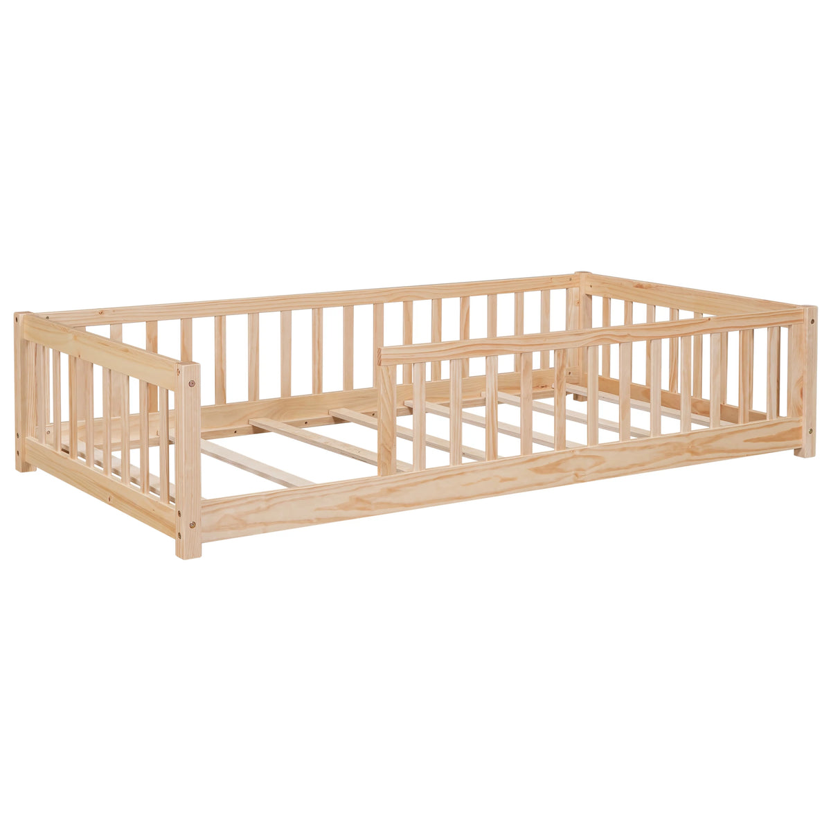 Twin Size Floor Bed with Safety Guardrails A615575