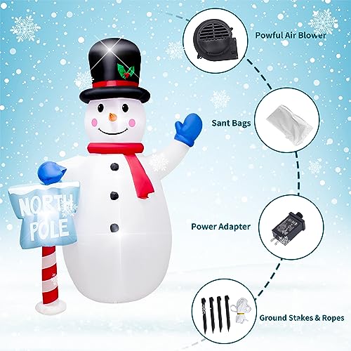 8 Foot Inflatable Snowman Penguin Decoration with LED Lights Q28004
