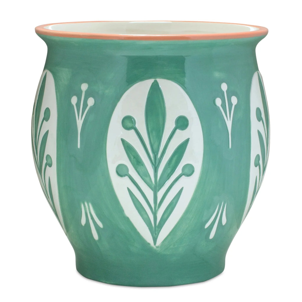 Set of 2 Floral Ceramic Pots V4499