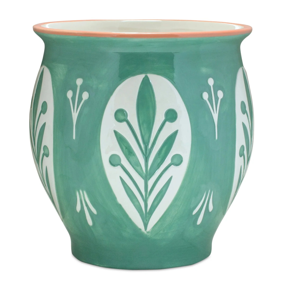 Set of 2 Floral Ceramic Pots V4499