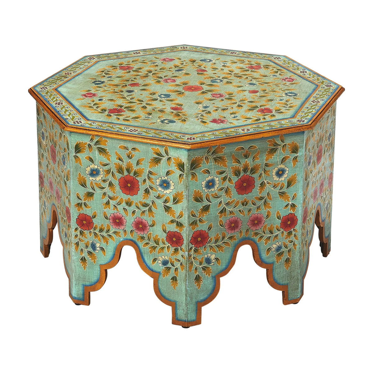 Hand Painted Coffee Table in Espresso K7365