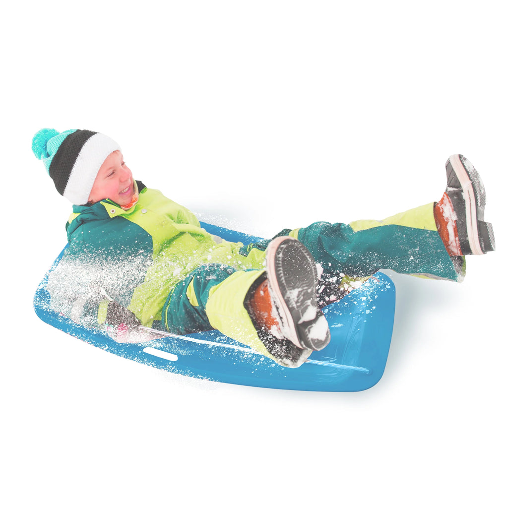 Blue Plastic Snow Toboggan Sled with Tow Rope L966063