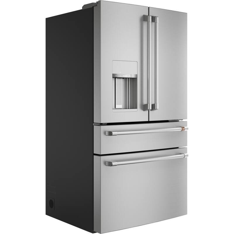 4 Door French Door Refrigerator with Convertible Middle Drawer Stainless Steel Y954