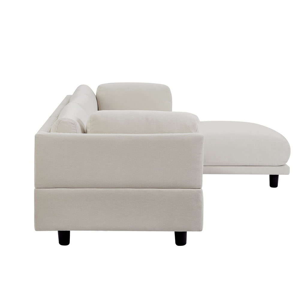 Oversized Convertible Sectional Sofa L Shaped Couch with Reversible Chaise Beige B743017