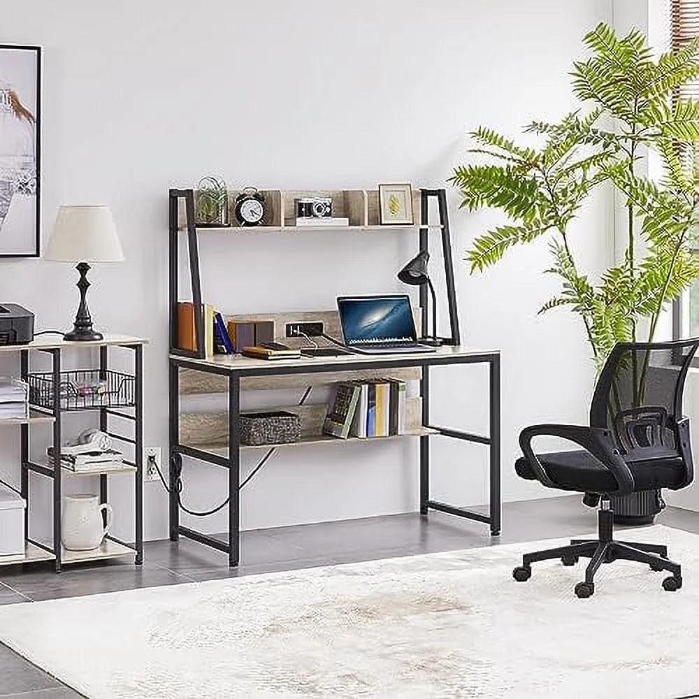Industrial Home Office Desk with Chair Set W4820