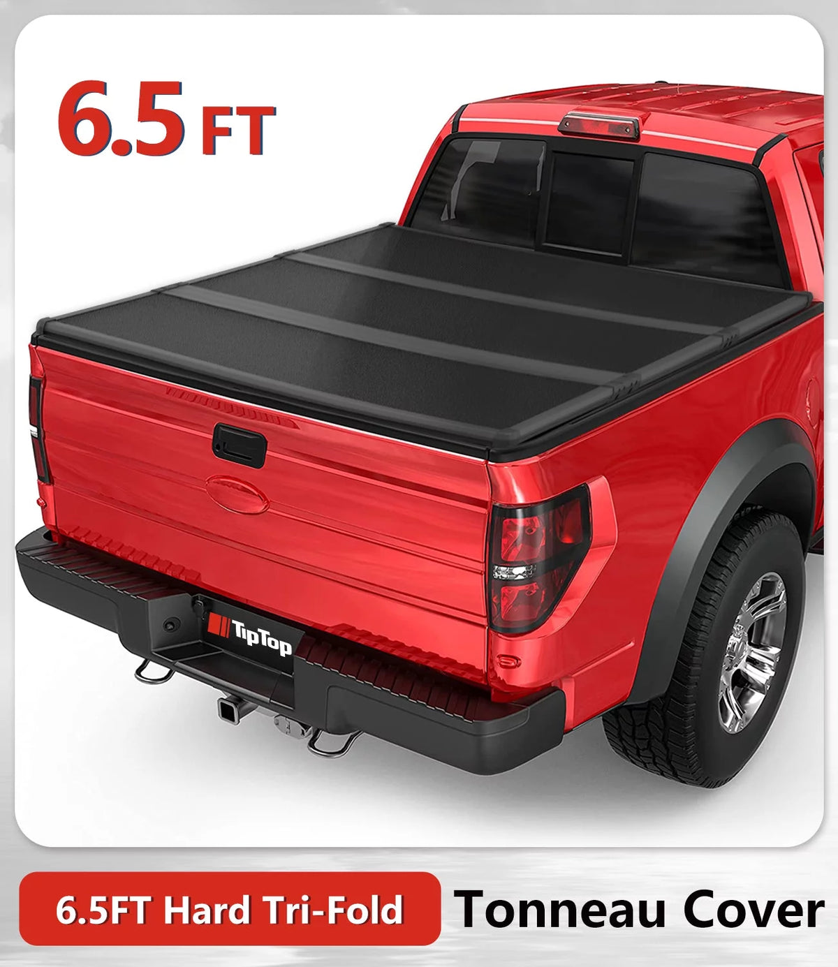 Tri-Fold Hard Tonneau Cover Truck Bed FRP 6.5ft Bed V74082