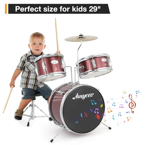 Black 3-Piece Drum Set with Stool H99349