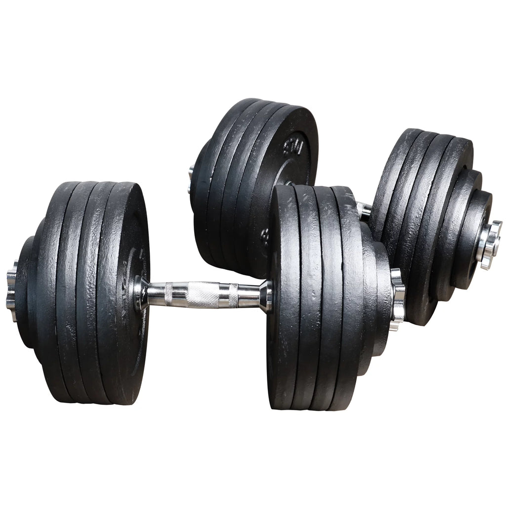 Adjustable Weight Dumbbells Set with Cast Iron Plates R68850