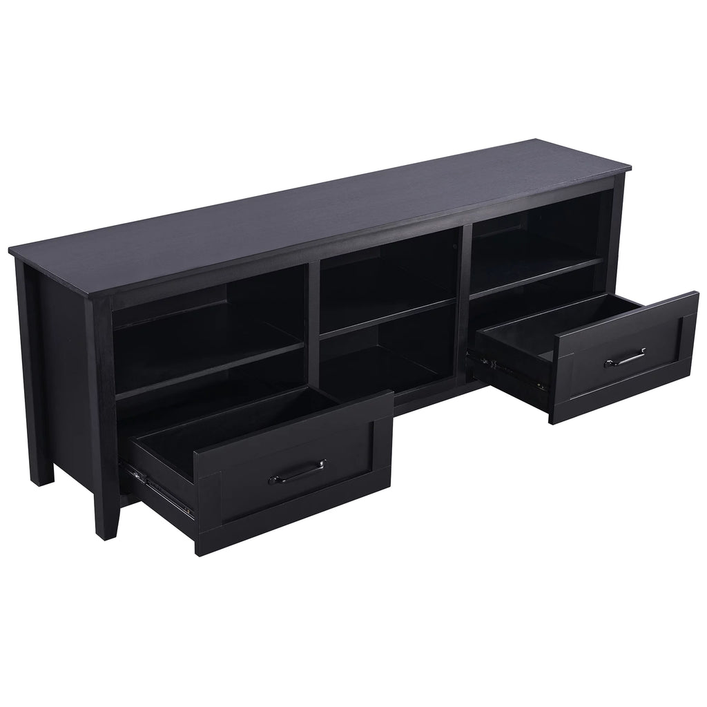 Black Wood TV Stand with 2 Drawers X84766