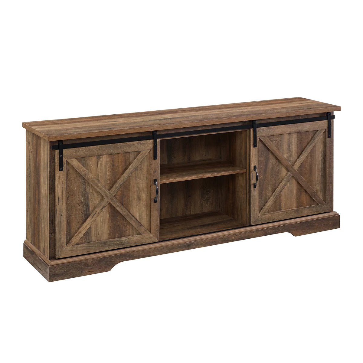 Reclaimed Barnwood Sliding Door TV Stand S37733
