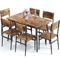 Extendable Kitchen Table Set for 4-6 People, 7-Piece Dining Table Set With 6 Chairs R26002