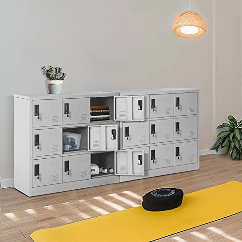 9 Door Black Steel Storage Locker with Lock I988584