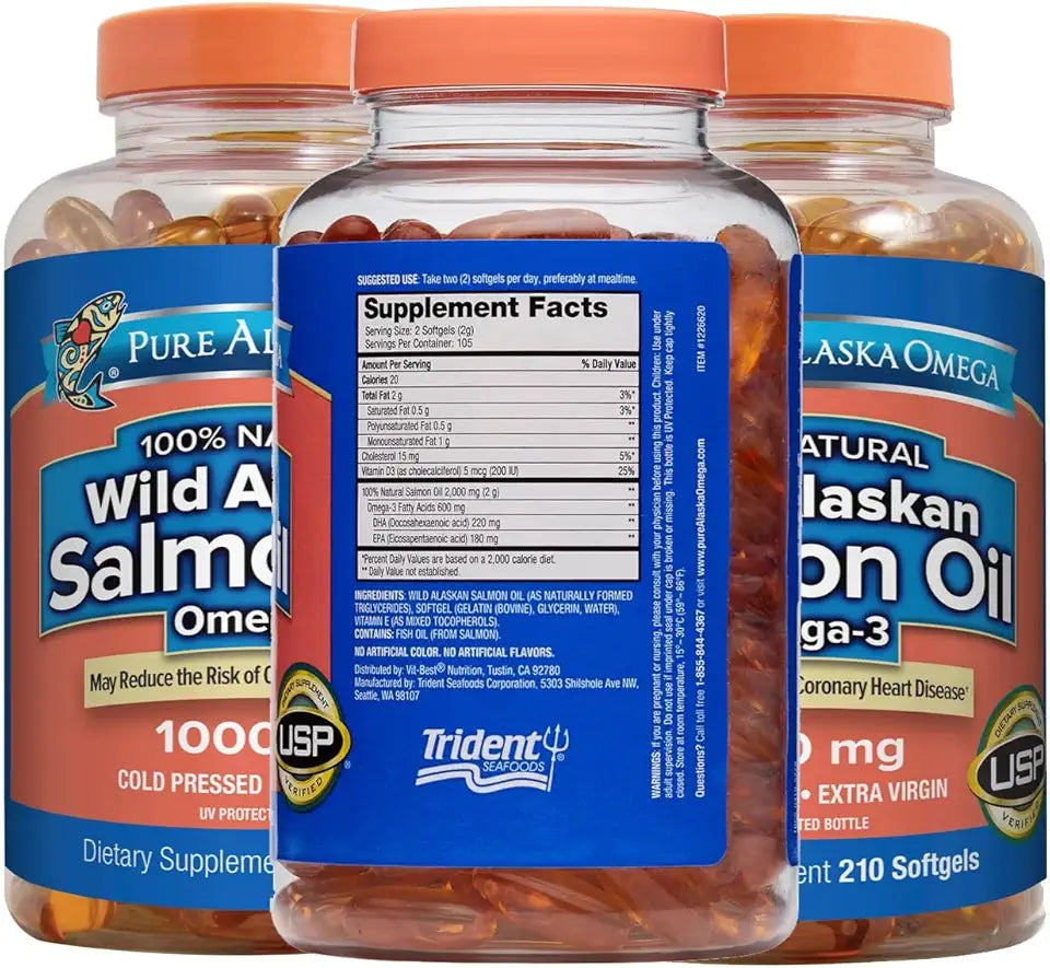 Wild Caught Salmon Oil 1000 mg 210 Softgels O7809