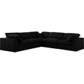 Black Linen Fabric Modular Sectional H819