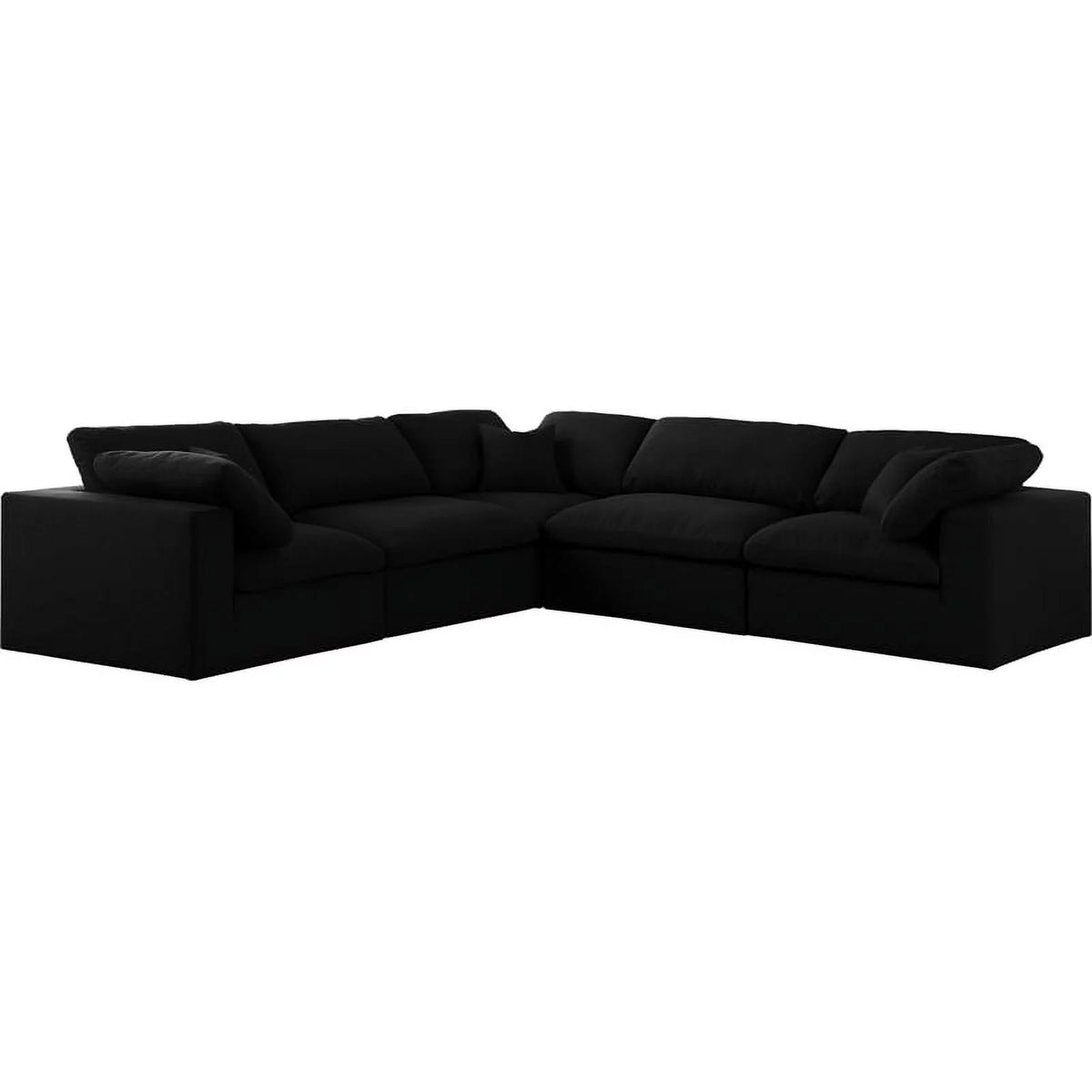 Black Linen Fabric Modular Sectional H819