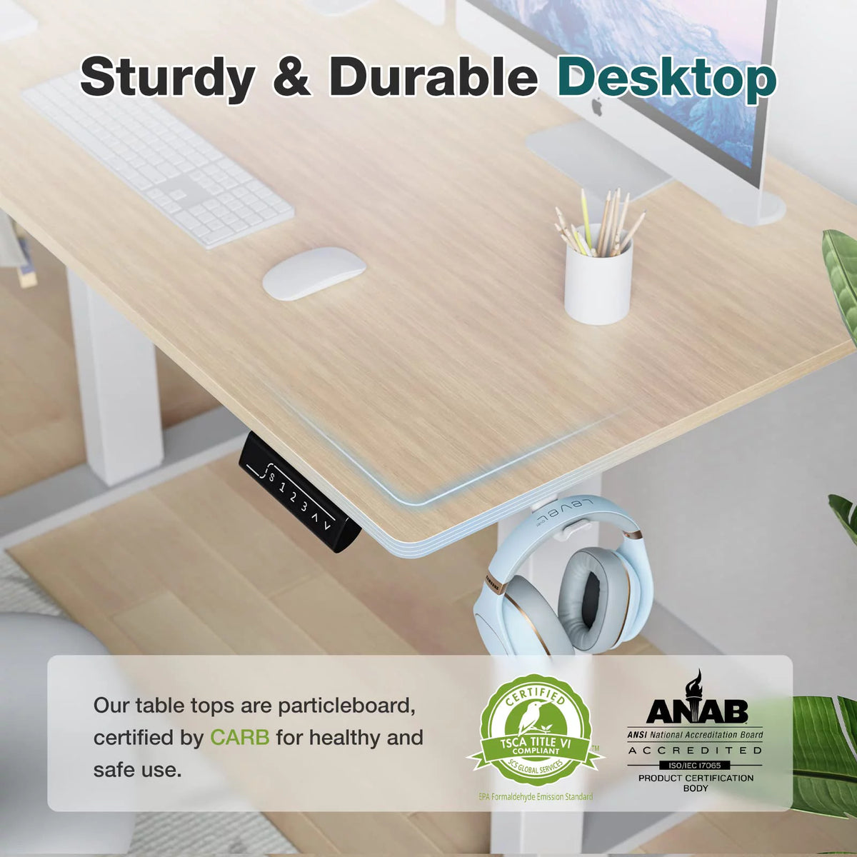 Height Adjustable Electric Standing Desk 40 x 24 Inches H4457