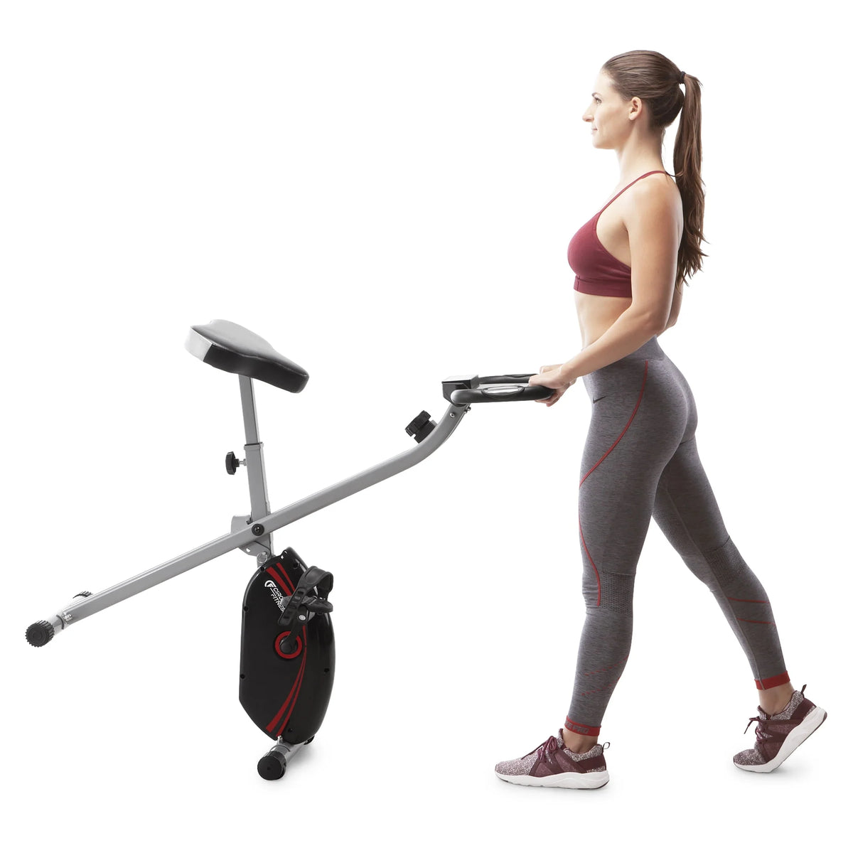 Folding Upright Exercise Bike with Adjustable Resistance T825683