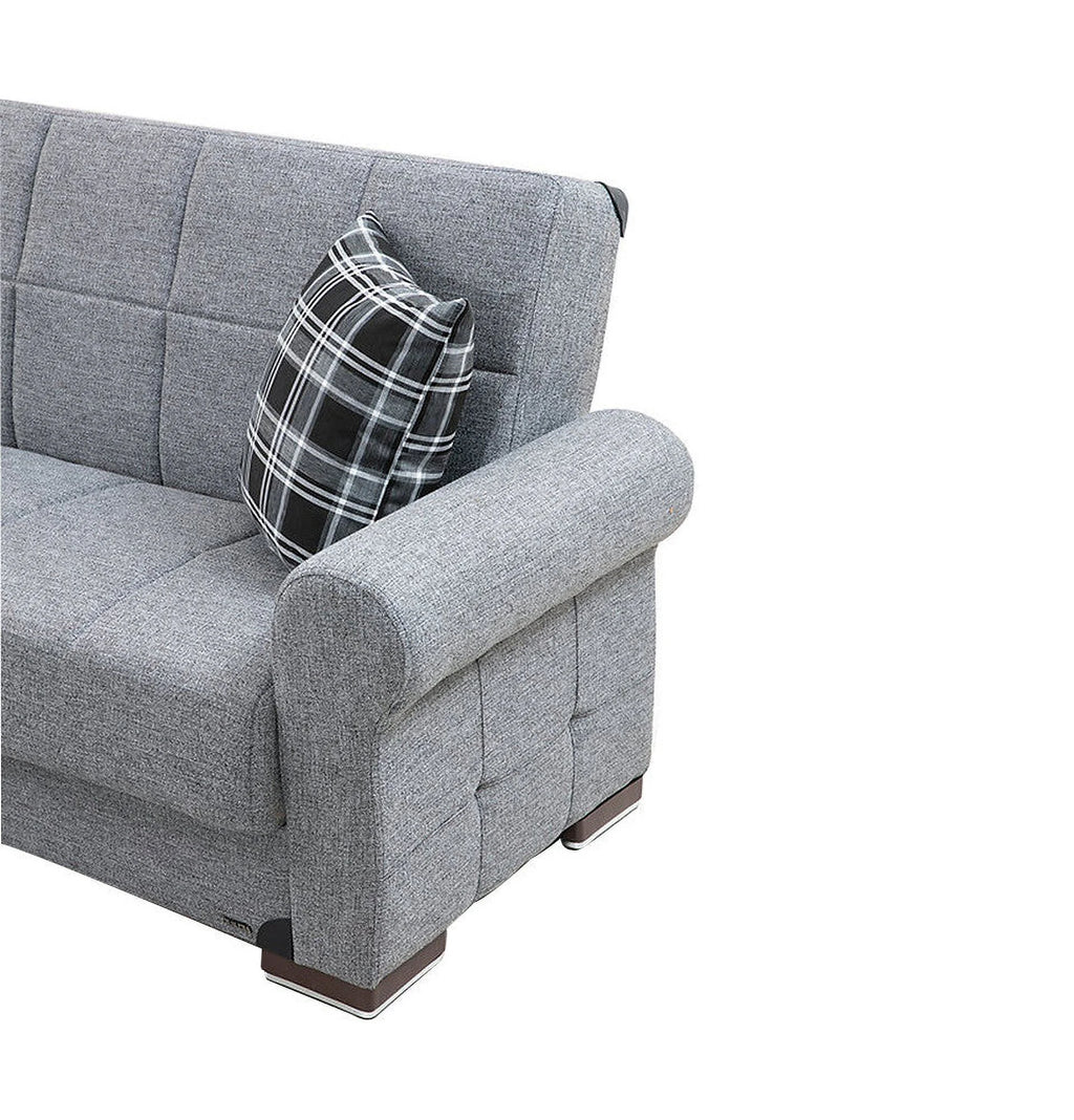 Gray Fabric Loveseat H4189