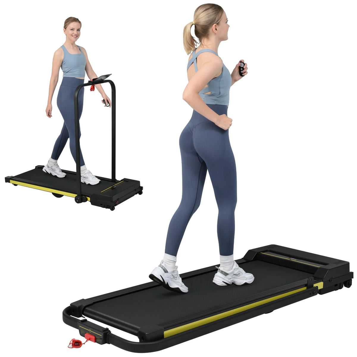 2 in 1 Foldable Treadmill 7.6MPH 2.5HP Q37056