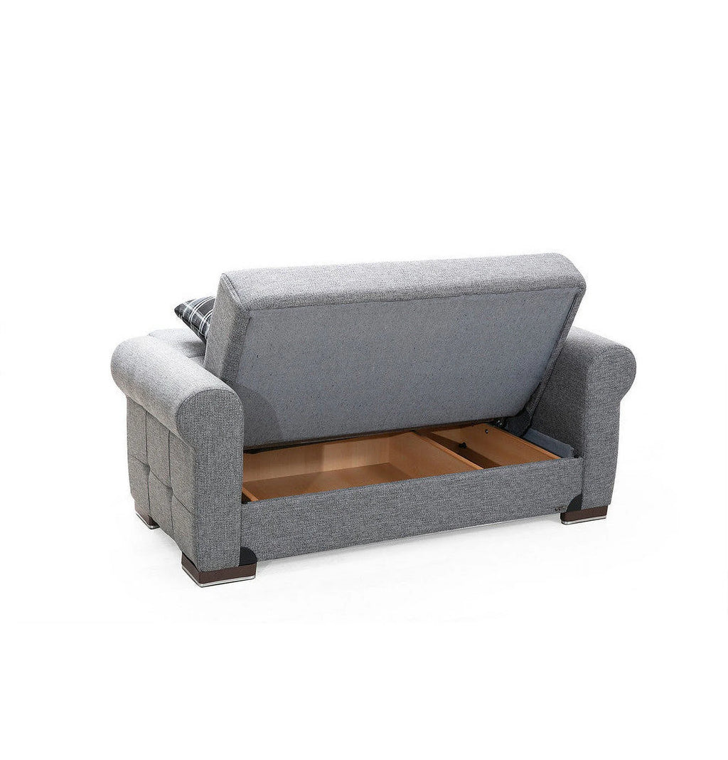 Gray Fabric Loveseat H4189