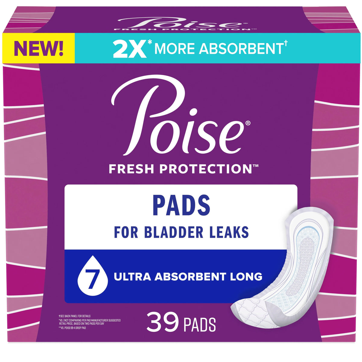 Incontinence Pads 7 Drop Ultra Absorbency Long 39Ct K24833