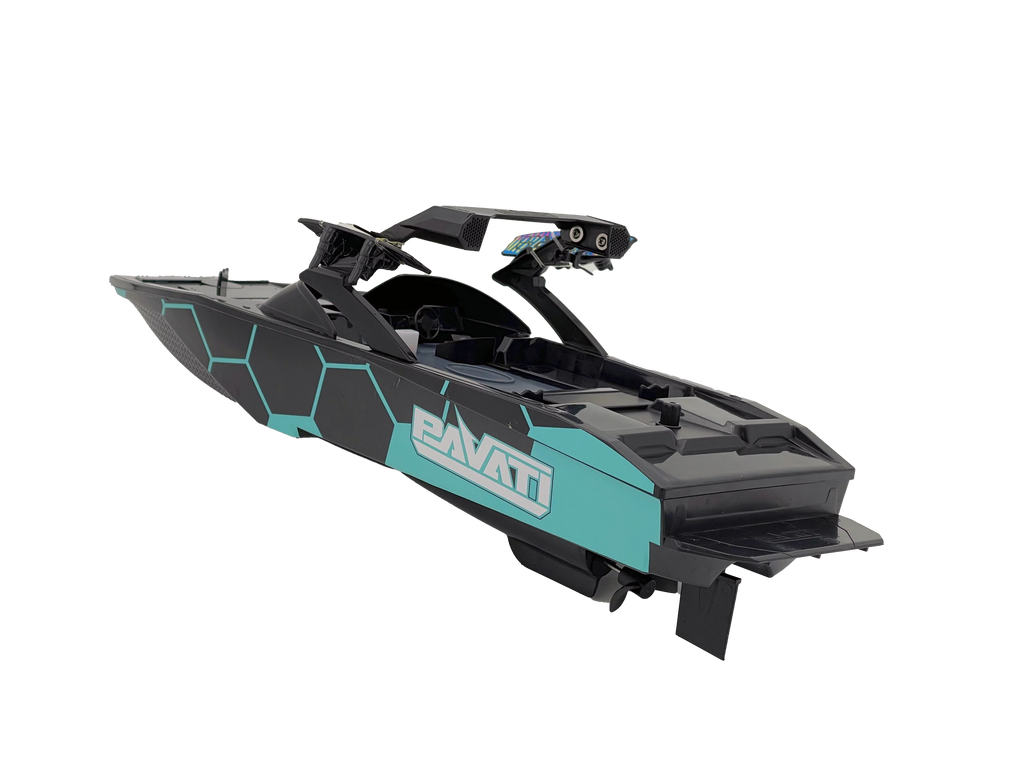 1:18 Electric Blue and Black Remote Control Wakeboard Boat A83615