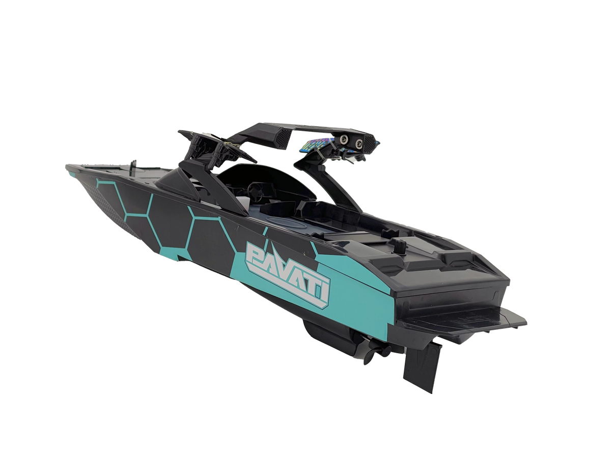 1:18 Electric Blue and Black Remote Control Wakeboard Boat A83615