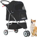 Pet Stroller Cat Dog Cage Travel Folding Carrier D6576
