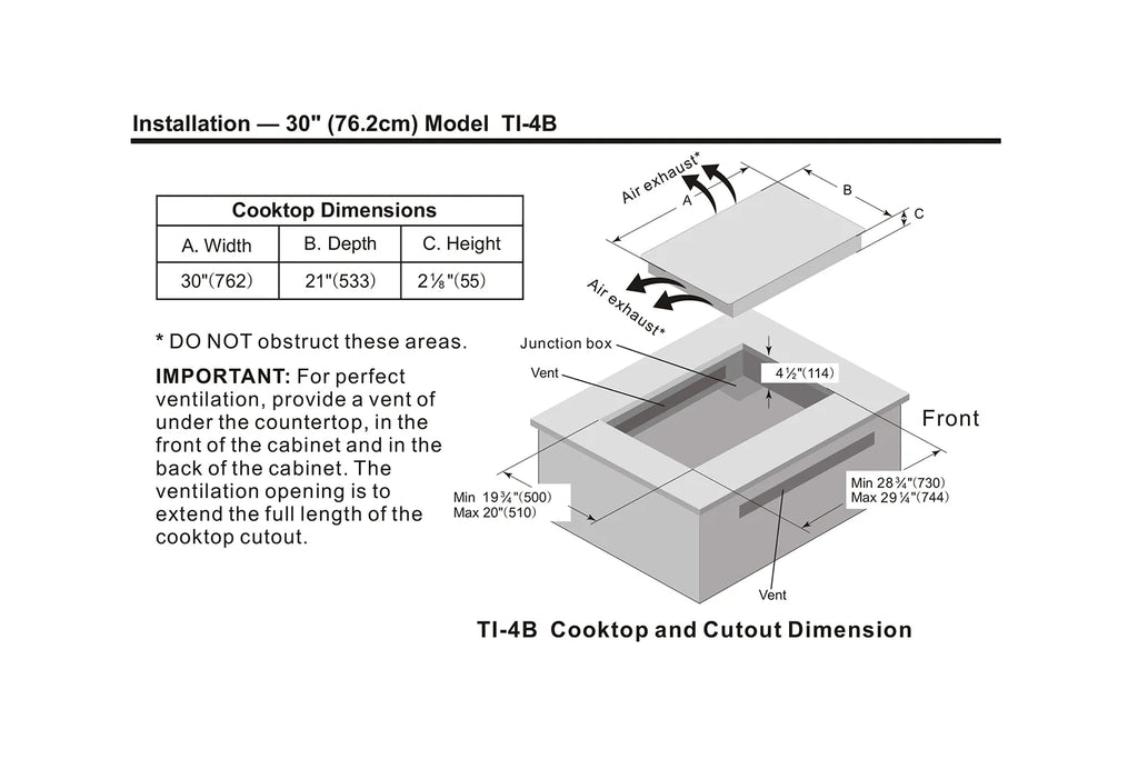 30-inch 4 Burner Induction Cooktop T6677