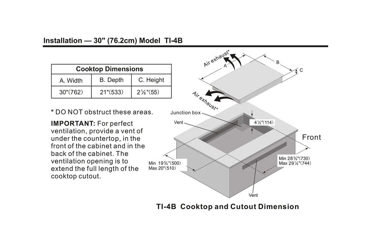30-inch 4 Burner Induction Cooktop T6677