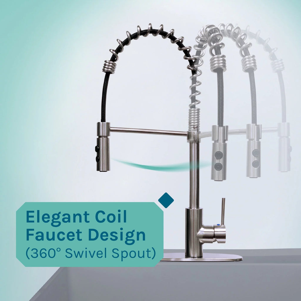 Grey Freestanding Utility Sink with Pull-Down Faucet C995