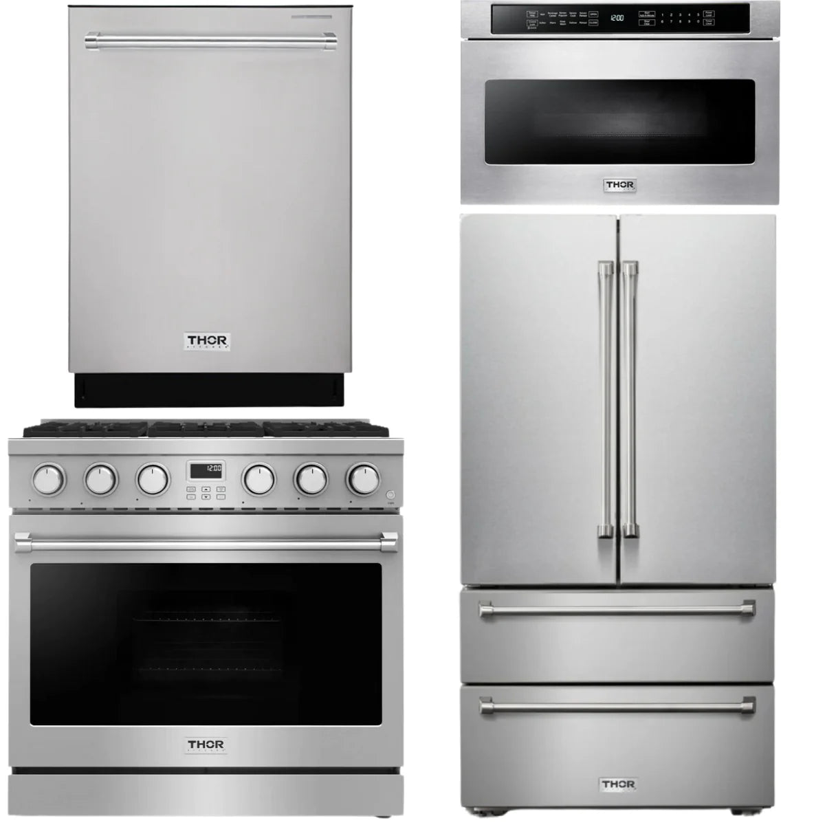 36 Gas Range, Refrigerator, Dishwasher and Microwave D71090