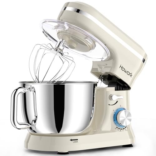 Electric Stand Mixer 6.5QT Stainless Steel Bowl Cream White U47475