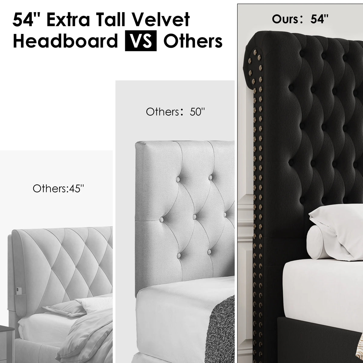 Queen Size Storage Bed with Tall Headboard and Drawers R838