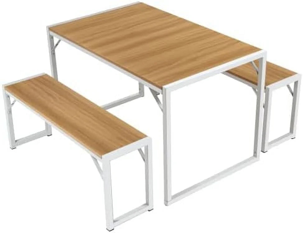 3-Piece Dining Table Set with 2 Benches K873
