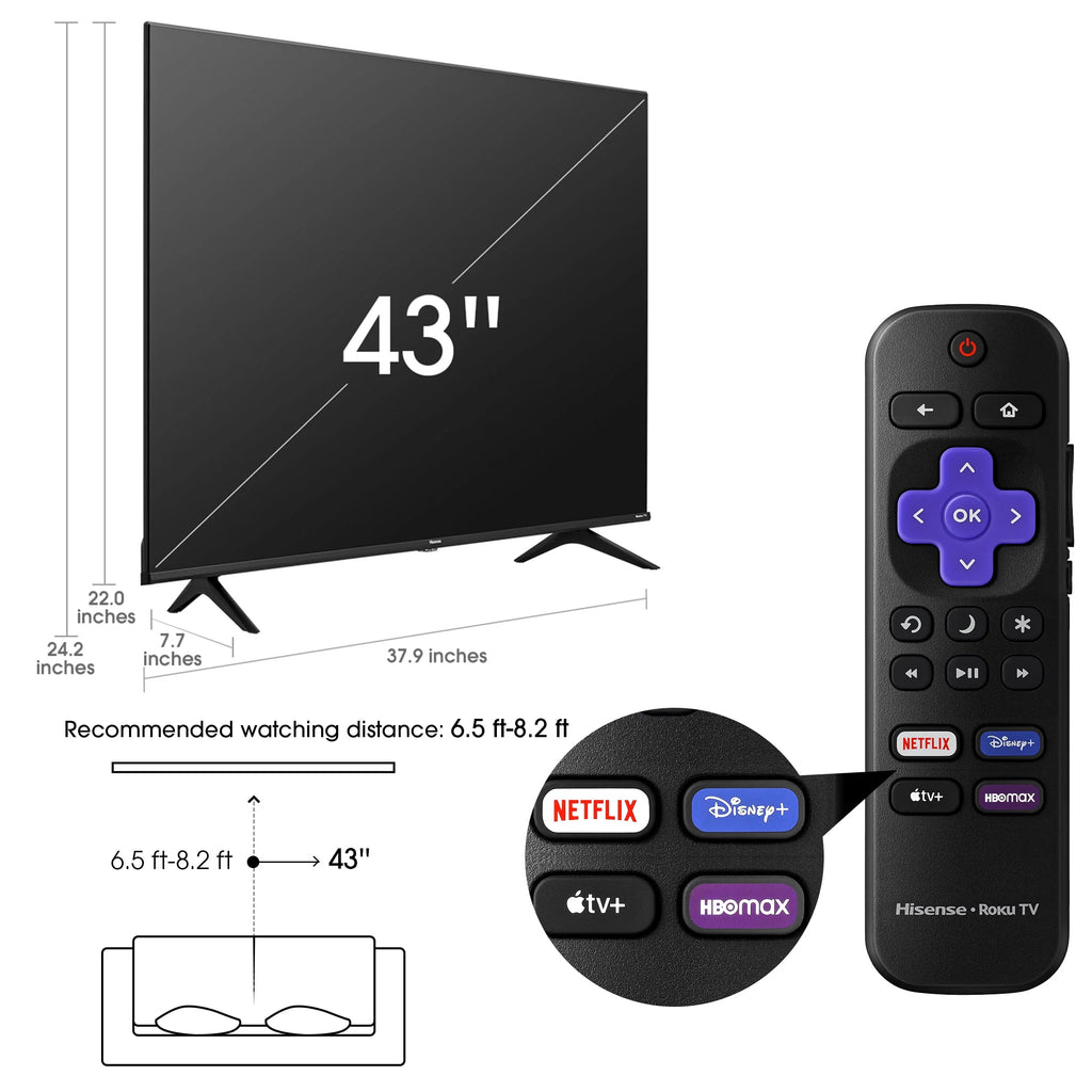 43 Class 4K UHD LED LCD Smart TV HDR C407