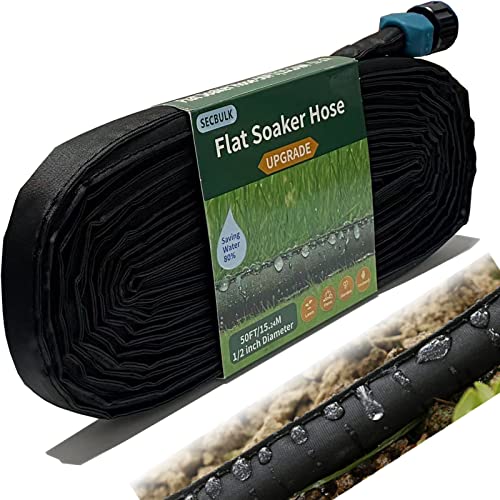 Flat Soaker Hose 75 ft Dual-layer Leak-free S377673
