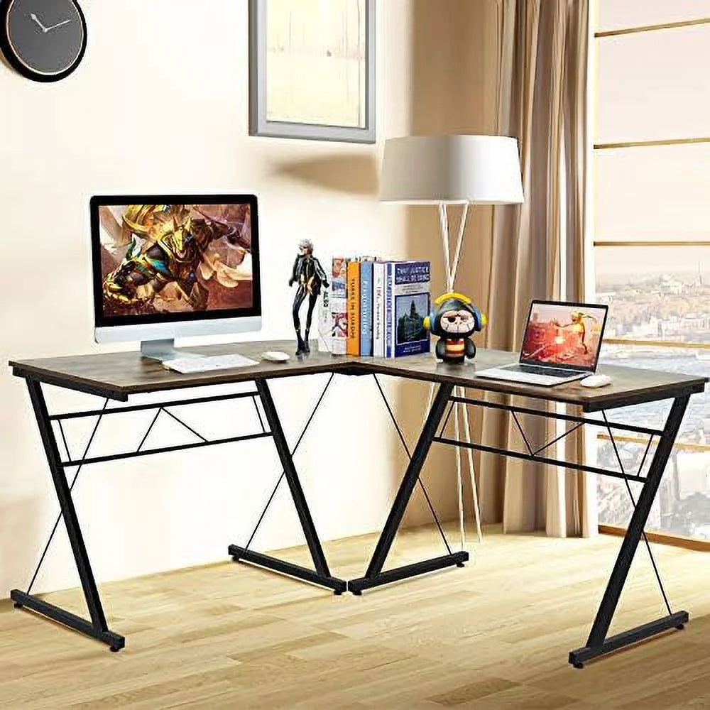 L-Shaped Corner Computer Desk with Round Corner G8654