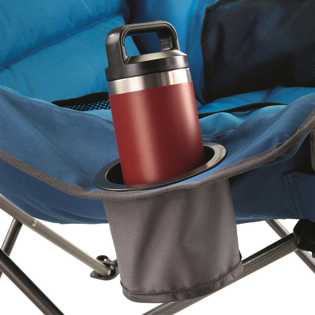 Oversized XL Padded Folding Camping Chair with Cup Holder Z396