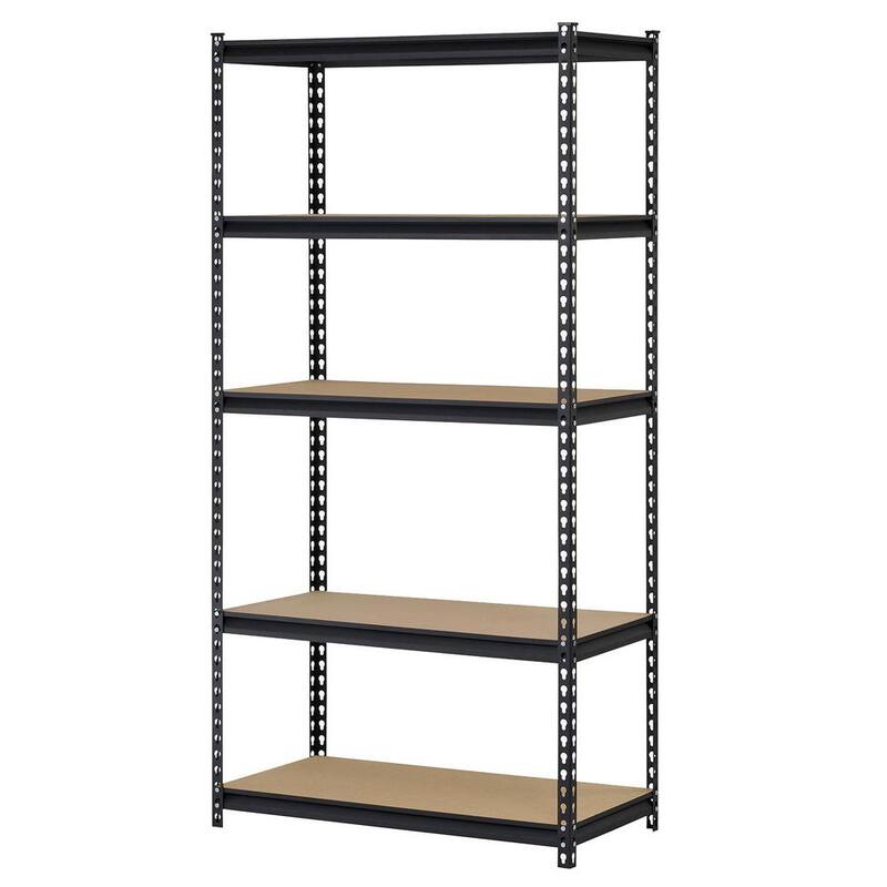 5-Tier Steel Garage Storage Shelving Unit in Black D699069