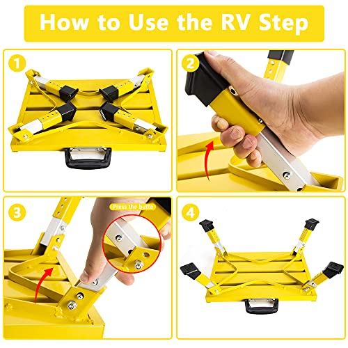 Portable Foldable Anti-Slip Aluminum RV Steps with Handles N470