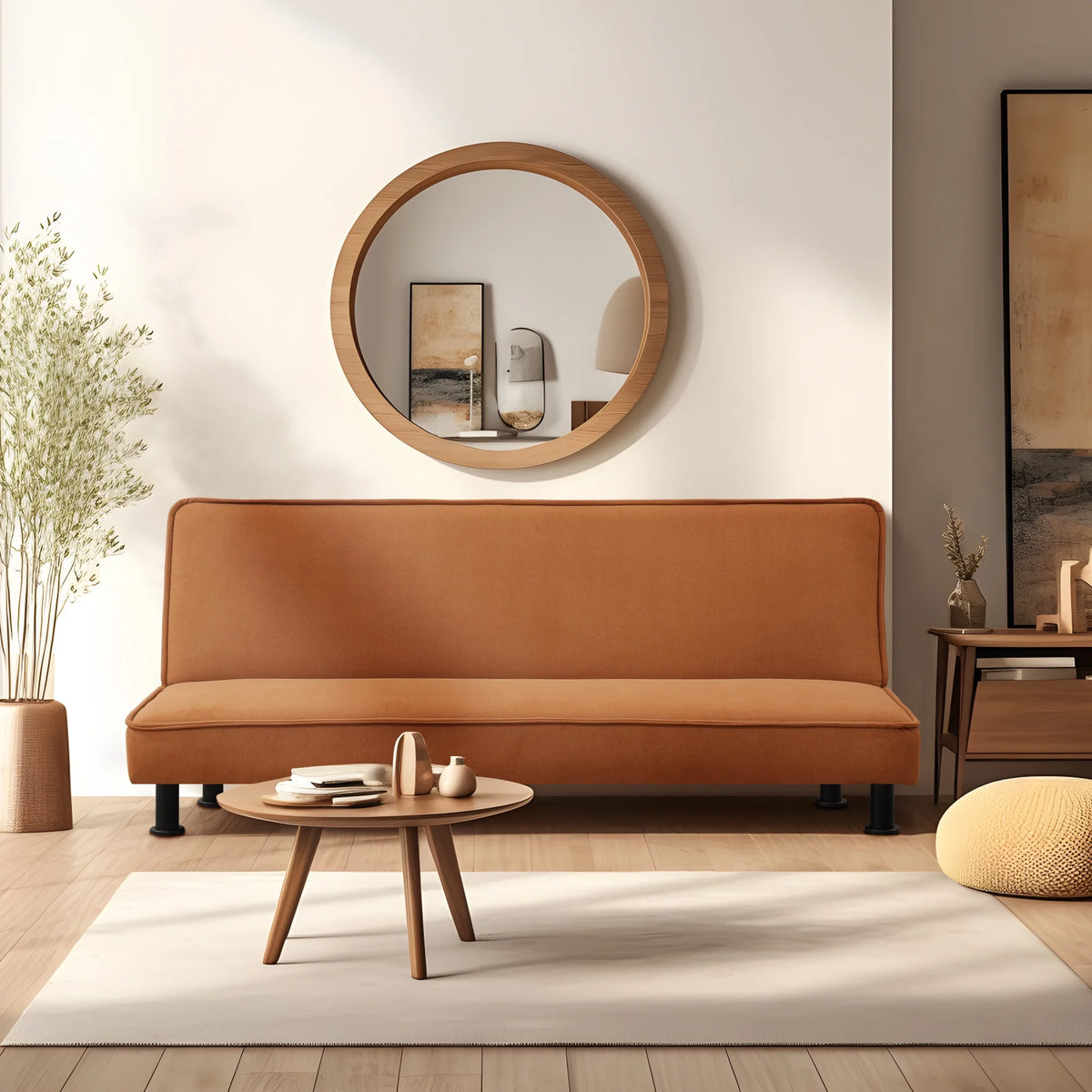 Flannel Convertible Sleeper Futon Sofa Bed L1725