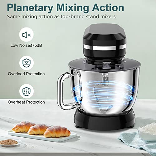 Electric Stand Mixer 6.5QT Stainless Steel Bowl Cream White U47475