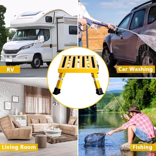 Portable Foldable Anti-Slip Aluminum RV Steps with Handles N470